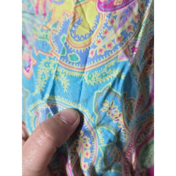Lauren Ralph Lauren Multicolor Paisley Cuffed Sleeve Button Up Shirt Medium - Picture 3 of 10